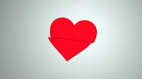 Red heart cut that lands Stock Footage 58400702