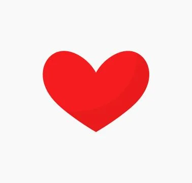 Red heart cute icon. Vector illustration. Stock Illustration