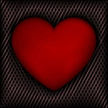 Red Heart on Dark Background Stock Illustration