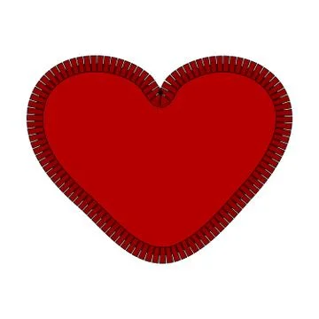 Red heart with dark border Illustrazione stock