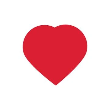 Red heart design icon flat, vector illustration. Stock Illustration
