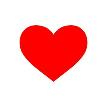 Red heart design icon flat. Vector illustration Stock Illustration
