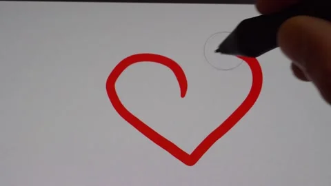 Red heart drawing 4K Video stock 170065598