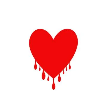 Red heart with drops Stock Illustration
