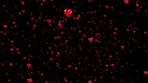 A red heart explosion animation for Valentine's Day, featuring a glowing neo Stock Footage 283858175