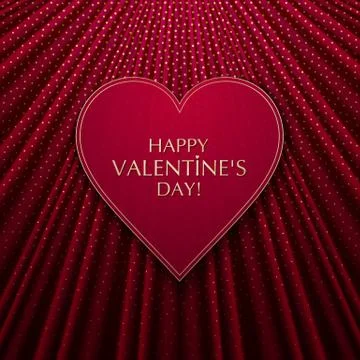The Red heart on fabric texture background. Stock-Illustration