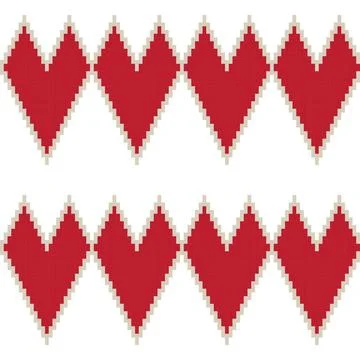 Red Heart Fair isle pattern design 스톡 일러스트