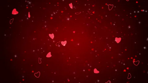 Red heart fall on dark red background for valentine day celebration of love Stock Footage 146318775
