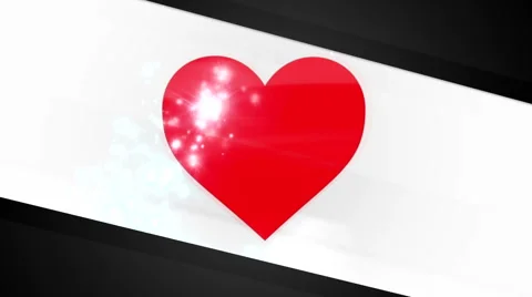 Red heart with flares Stock Footage 58592168