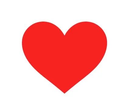 Red heart. Flat design icon illustration. Illustrazione stock