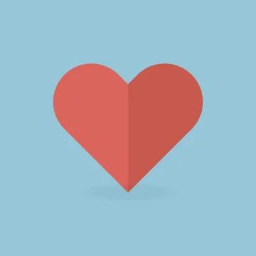 Red heart, flat design Stock Illustration