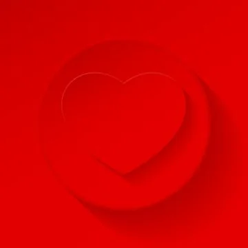 Red heart flat icon Illustrazione stock