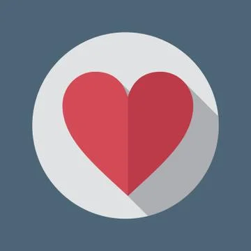 Red Heart Flat Icon Stock Illustration