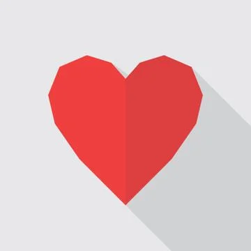 Red Heart Flat Icon Stock Illustration