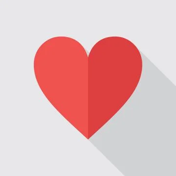 Red Heart Flat Icon Stock Illustration