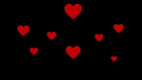 Red heart floating on black background, story video Stock Footage 308863201