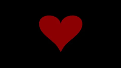 Red heart floating on a black background. 스톡 동영상 342711206