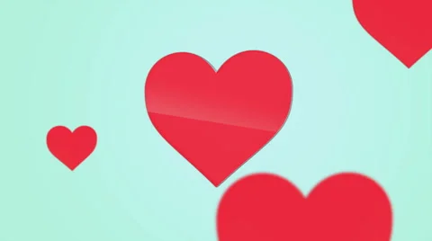 Red Heart floating Stock Footage 58401377