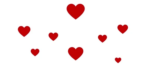 Red heart floating on white background, story video Stock Footage 308863161