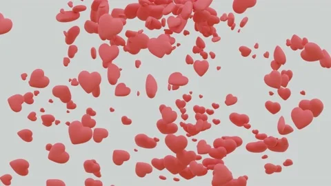 Red Heart Flying, Motion Background Loop, 3D Render Abstract Background Stock Footage 232388221