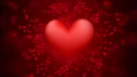 Red heart flying, Romantic background for wedding, Valentine's Day, Mother's Stock Footage 122368196