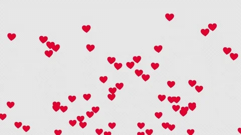 Red heart flying on a transparent background or many love hearts animation. Video stock 320110313