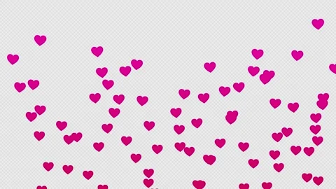 Red heart flying on a transparent background or many love hearts animation. Stock Footage 320110323