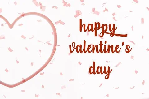 Red heart frame 3D representation. written happy valentine's day Foto stock