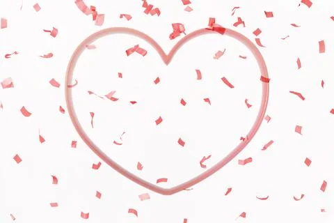 Red heart frame 3D representation. valentines day. love concept. space to wri Stock Photos
