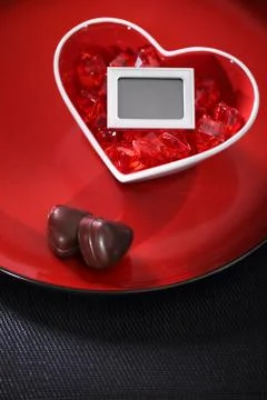 Red heart with frame Stock-Fotos