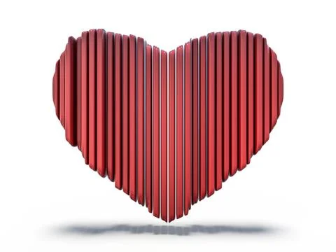 Red heart gemstone on isolated background. 3D Stock Illustration
