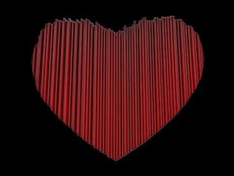 Red heart gemstone on isolated background. 3D Stock Illustration