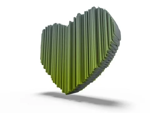 Red heart gemstone on isolated background. 3D Stock Illustration