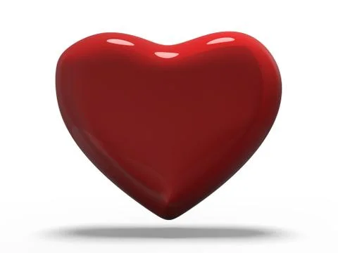 Red heart gemstone on isolated background. 3D Stock Illustration