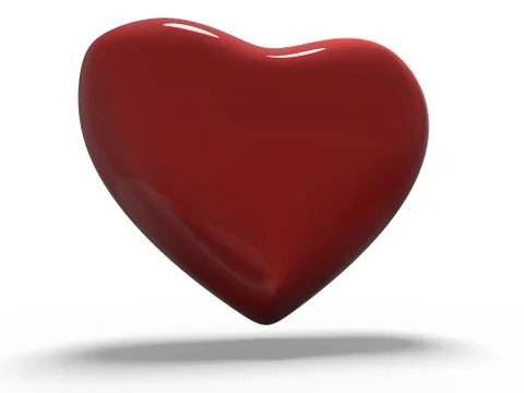 Red heart gemstone on isolated background. 3D Stock Illustration