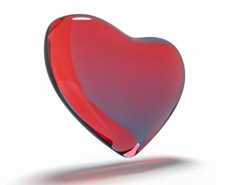 Red heart gemstone on isolated background. 3D Stock Illustration