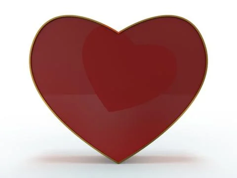 Red heart gemstone on isolated background. 3D Stock Illustration