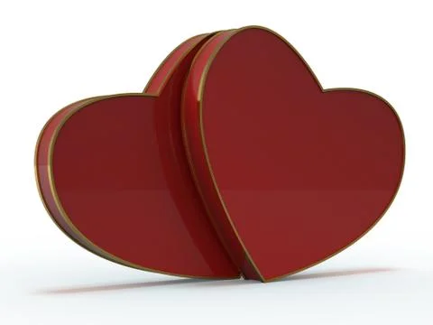 Red heart gemstone on isolated background. 3D Illustrazione stock