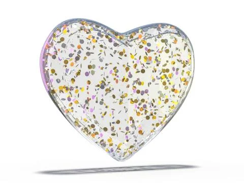 Red heart gemstone on isolated background. 3D Stock Illustration