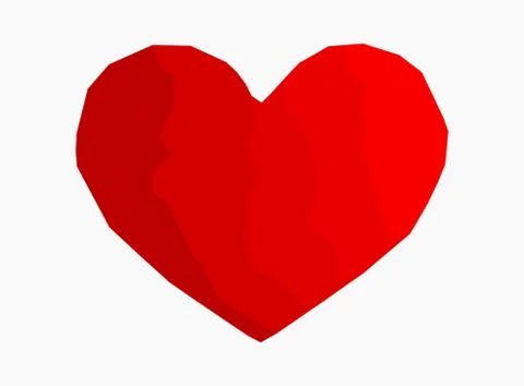 Red heart geometric polygonal shape icon. Vector illustration. Stock Illustration