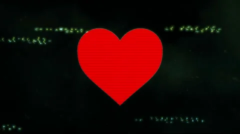 Red heart with glitches on the background Stock Footage 58390479