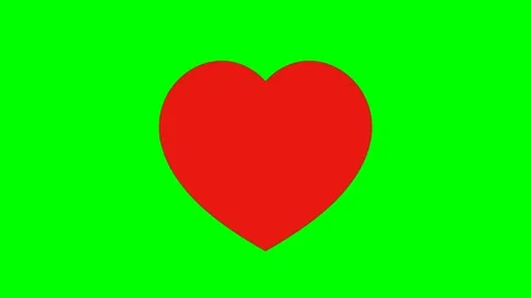 Red Heart Graphic Animated Loop on Chroma Key Green Screen Stock Footage 337681567