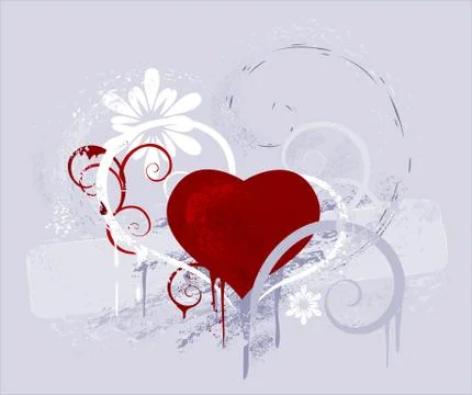 Red Heart on a Gray Background Stock Illustration