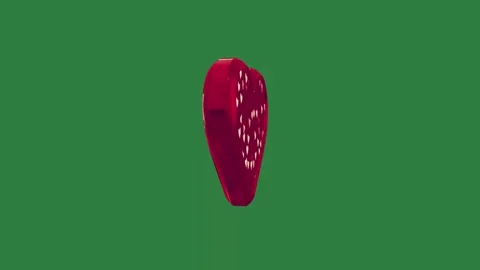 A red heart on green background and screen object green screen animated Stock Footage 335977704