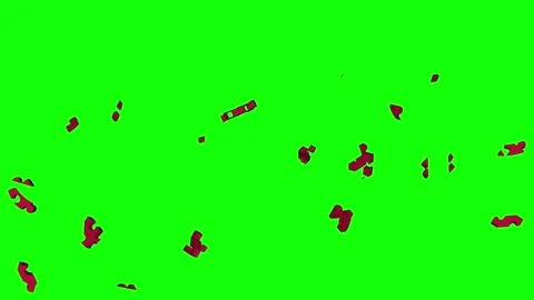 A red heart on green background and made out of hearts screen bunch flowers 库存影片 346144332