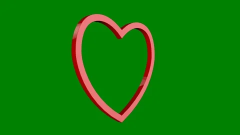 Red heart green background ring screen arrow green screen animated chromakey Stock Footage 314067119
