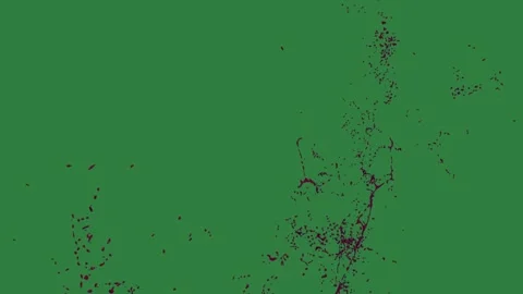 A red heart on green screen and splash of paint with blood it black white Video stock 335067210