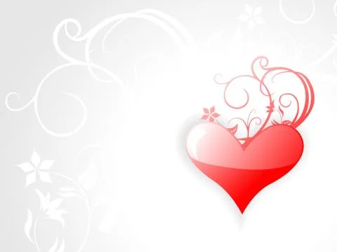 Red heart with a grey background Stock Illustration