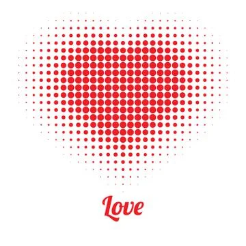 Red Heart Halftone logo, vector Illustration Stock Illustration