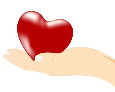 Red heart in hand Stock Illustration